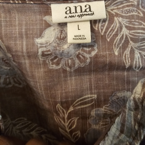 Mushroom Fall Floral Ruffled Linen Camisole by A.N.A. - Picture 10 of 10